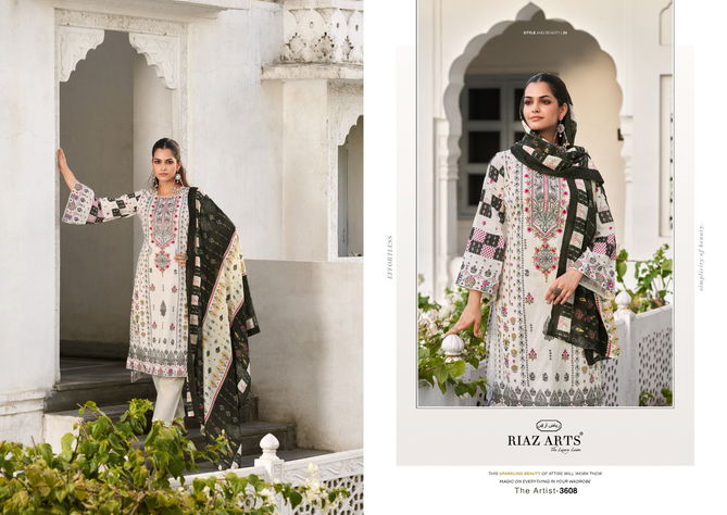 The Artist Vol 2 By Riaz Arts Printed Lawn Karachi Cotton Dress Material Wholesale Shop In Surat
